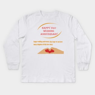 happy 34st wedding anniversary Kids Long Sleeve T-Shirt